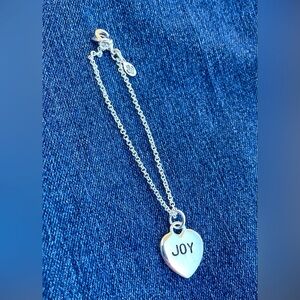 Silver Heart Pendant Bracelet